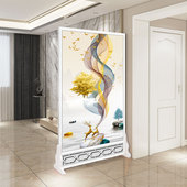 新屏风客厅入户遮挡玄关装 饰现代办公室实木面座屏