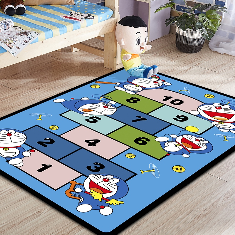 儿童跳房子地毯可爱男孩女孩儿童房卧室床边卡通跳格子地垫定制