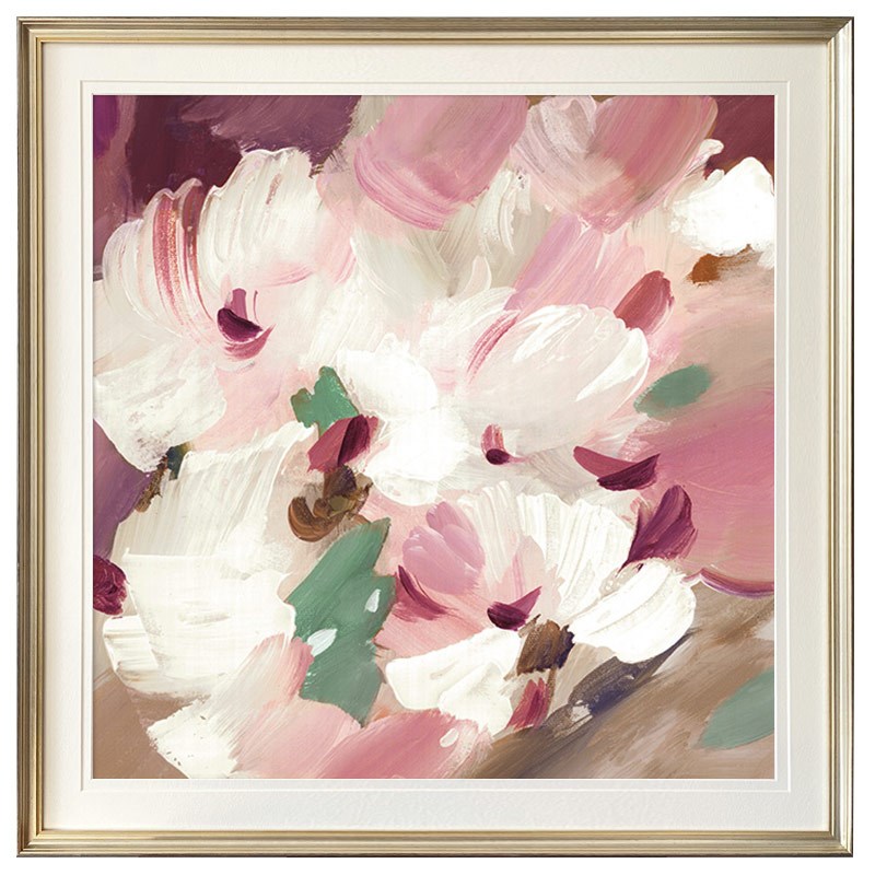 简美风格抽象画客厅卧室床头壁画花卉玄关走廊背景墙画春色满园