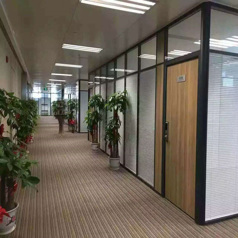 江浙沪办公室玻璃隔断玻百叶隔墙铝合金成品玻璃门木门