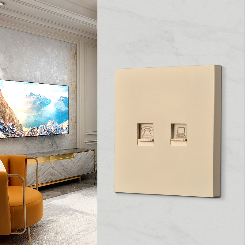 7类电脑网线插座七类屏蔽直通宽带面板 ct7水晶头直插直通面板