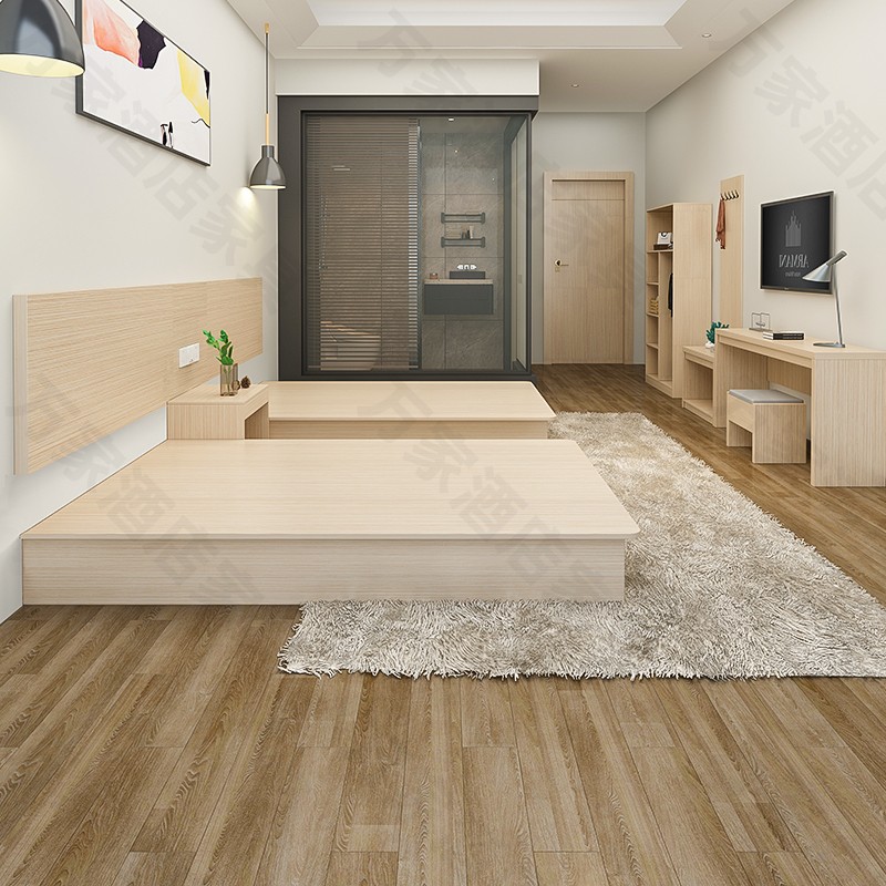 宾馆床酒店家具厂标间单间全公寓民宿单床床出租房式定制