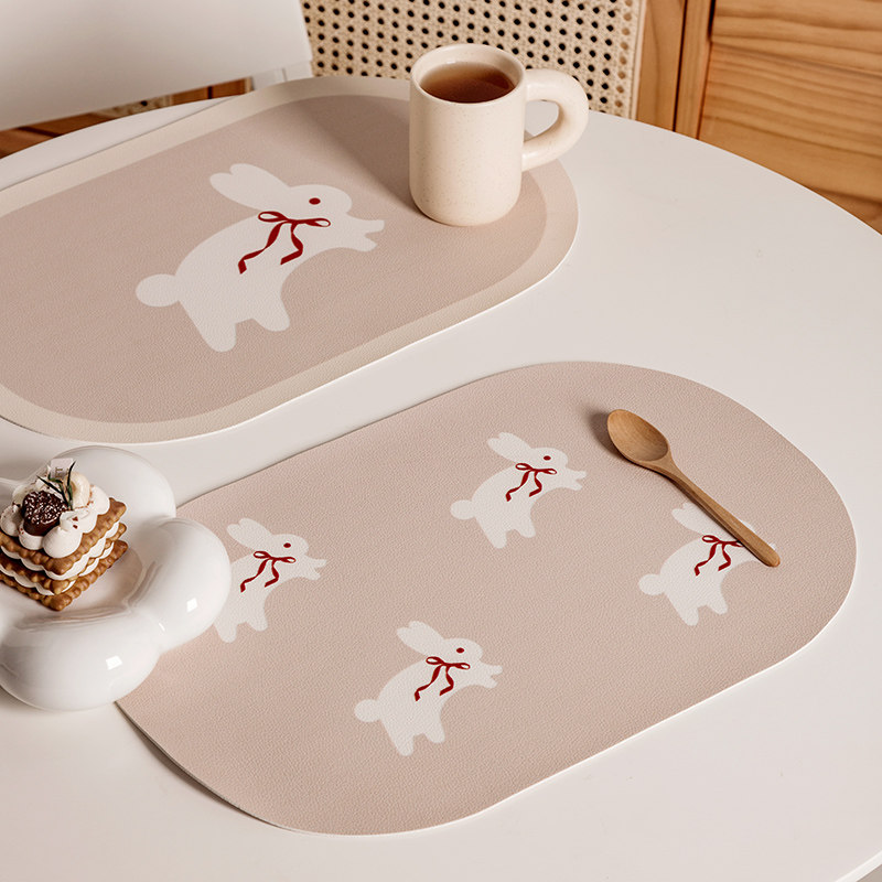 兔年餐垫高级感新年餐桌防水防油皮革碗垫吧台防滑杯垫隔热垫,居家布艺,餐垫,淘宝优惠券,粉丝福利购,淘宝优惠卷
