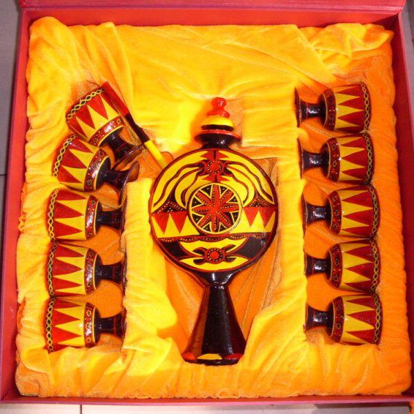 四川特产西昌凉山彝族漆器彝彩精品酒具工艺品饰品手饰盒摆件