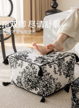 古典中式黑白水墨提花矮凳刺绣蒲团坐墩懒人沙发客厅墩子地毯坐垫