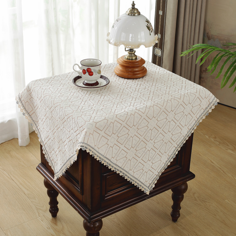 欧式床头柜盖布轻奢风高级感法式高档正方形角几边几Y茶几桌布布