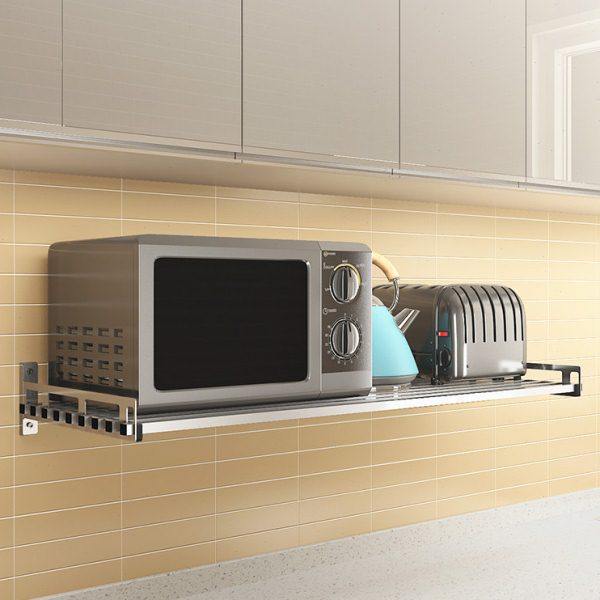 304不锈钢微波炉架 微波炉支架厨房置物架壁挂搁板层架锅架烤箱架