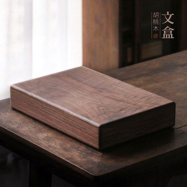 问心堂 木制文房收纳盒 文房空间 胡桃木盒 香樟木盒 毛笔收纳盒