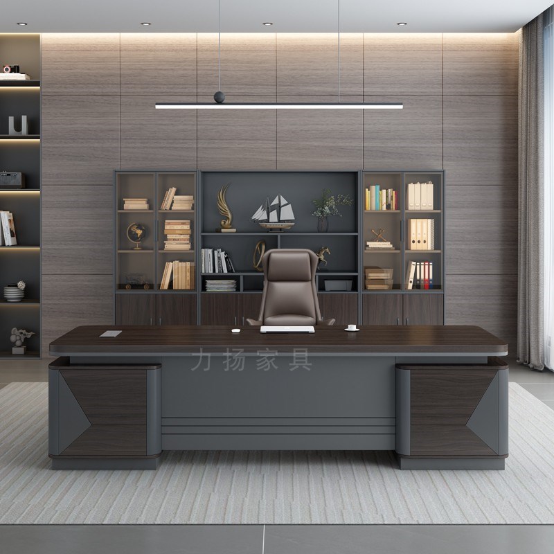 老板办公桌椅组合简约现代领导总裁桌子J单人主管桌办公室大班台