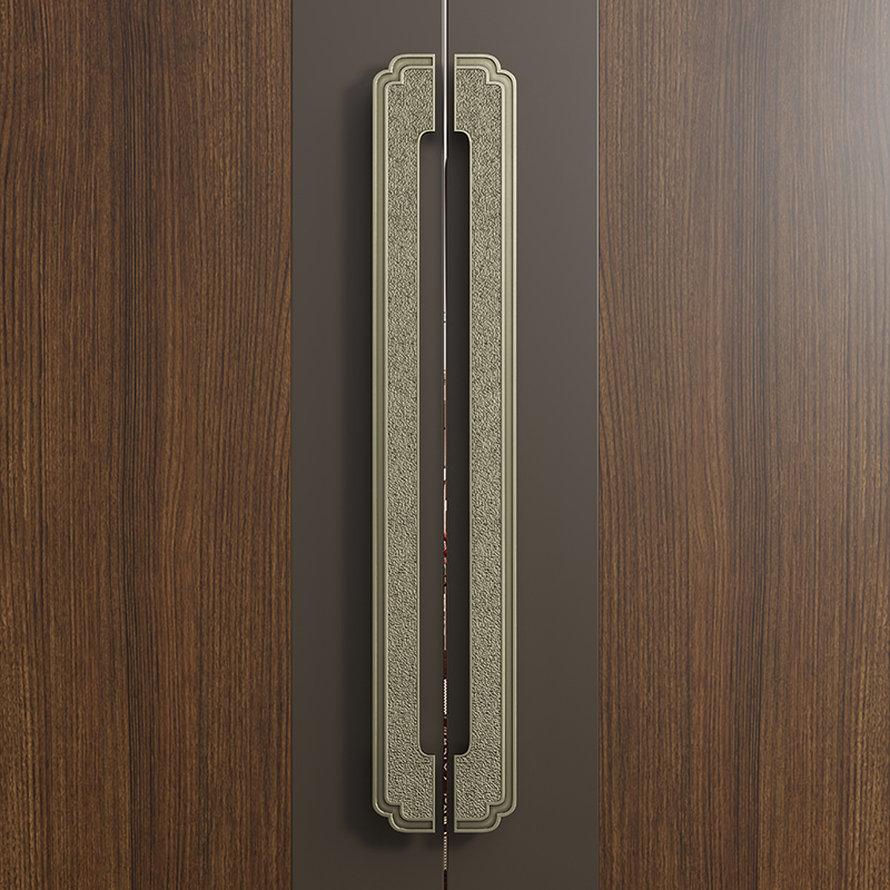 新中式仿古铜实木大门p拉手别墅酒店宴会所包厢玻璃推拉门把手对