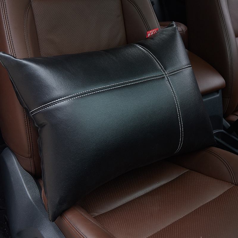 软皮靠枕欧式奢华腰垫汽车办公室腰枕纯色靠N背垫沙发椅子靠垫抱