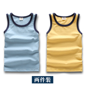 夏装 儿童无袖 t恤中大童薄款 2件男童背心童装 上衣宝宝打底衫 潮2020