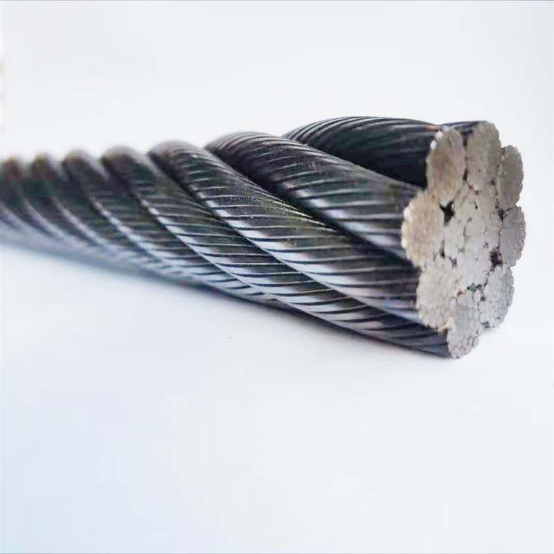 扁打桩机浮吊夯机耐磨钢丝绳8K6K*36WS+钢芯20 22 24 26 28 32mm
