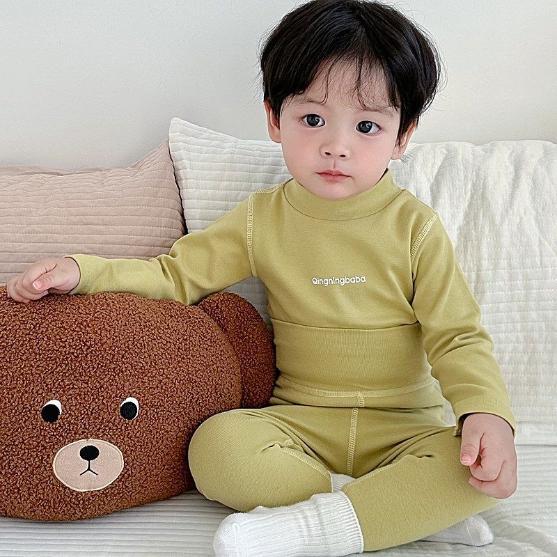 宝宝秋衣套装纯棉半高领婴儿高腰护肚秋裤儿童保暖内衣男女童睡衣,童装/婴儿装/亲子装,内衣套装,淘宝优惠券,粉丝福利购,淘宝优惠卷