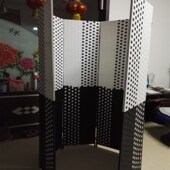 挡风屏风隔断墙旋转门折叠木框中式 饰客厅藤编密封 家具组合办公装