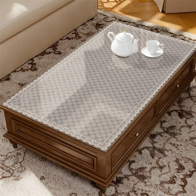 蕾丝软玻璃桌垫免洗防水防油防烫餐桌垫pvc长方形茶几桌布桌面垫