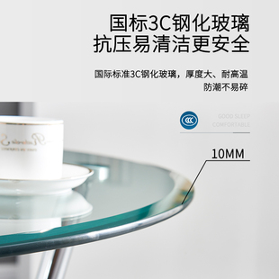 钢化玻璃圆桌简约休闲接待洽谈桌椅组合卧室办公室会客桌阳台圆桌