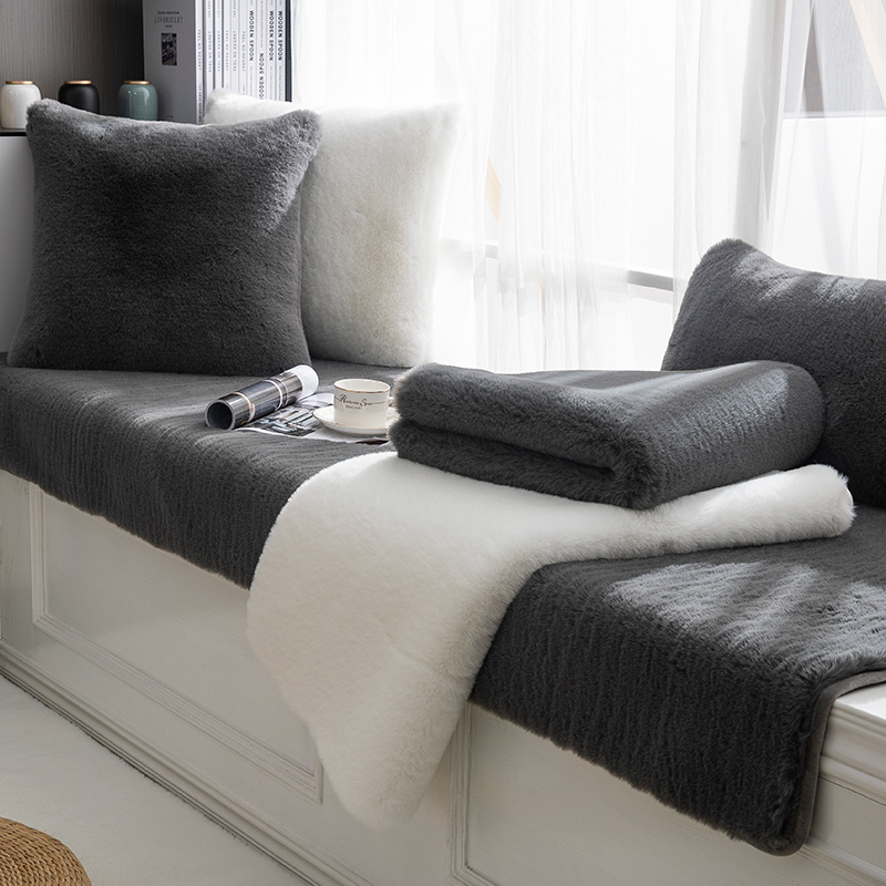 飘窗垫窗台垫毛绒阳台垫子网红卧室窗毯四季通用欧式榻榻米垫定做