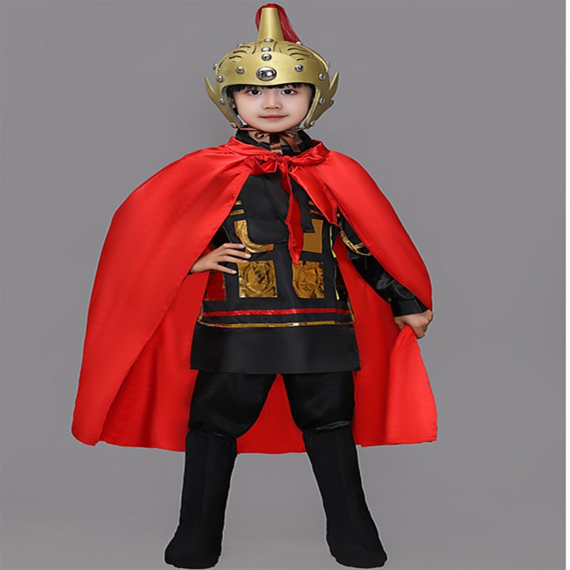 三国演义士兵演出岳飞将军盔甲儿童古装汉服木兰辞满江红精忠报国