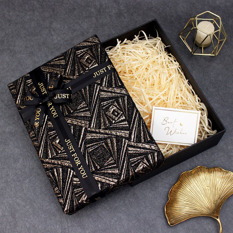 布艺送男生大号定制礼物盒子黑色包装盒高级感礼品盒生日礼盒空盒