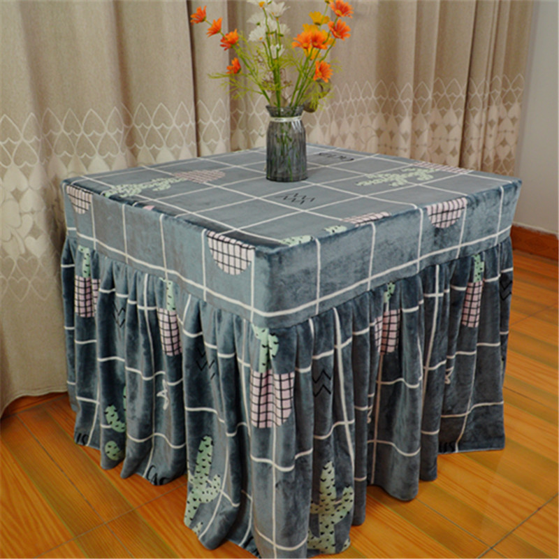 电烤炉套罩双面金貂绒烤火罩烤火被子茶几取暖桌布罩加绒加厚家用