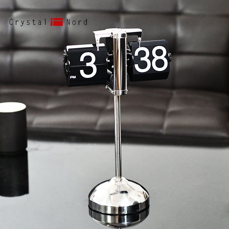 家用钟表创意台式自动翻页钟数字台钟卧室座钟现代桌面机械