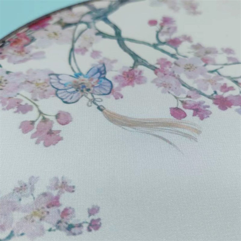 剧目原版桃花挽月团扇舞蹈道具双色长流苏国风汉服古典舞半透团扇