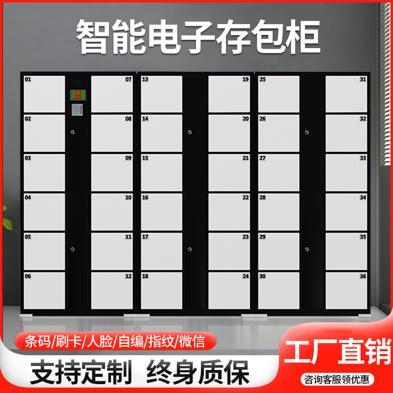 超市电子存包柜智能储物柜商场学校人脸识别刷卡微信扫码寄存柜