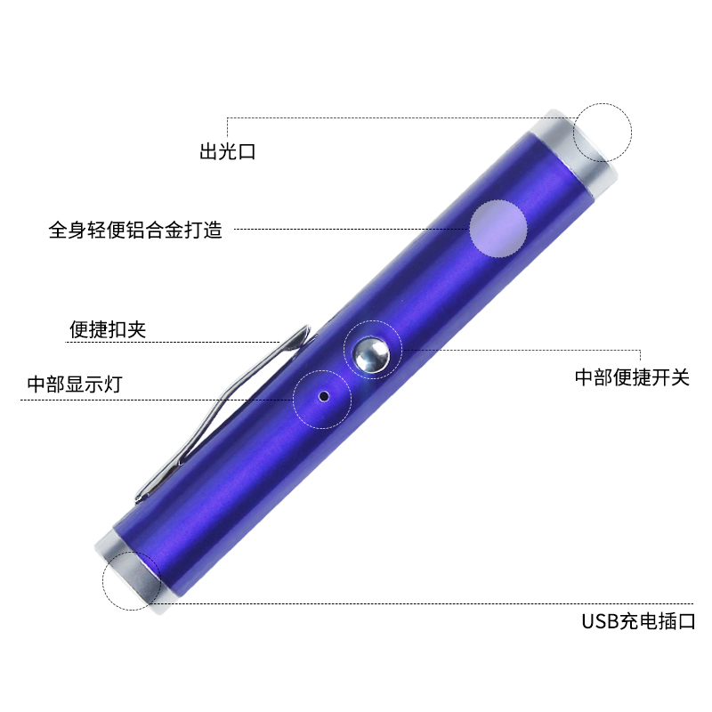 Ler短款激光笔UB充电激光手电远射绿光售楼沙盘射笔红外线镭射