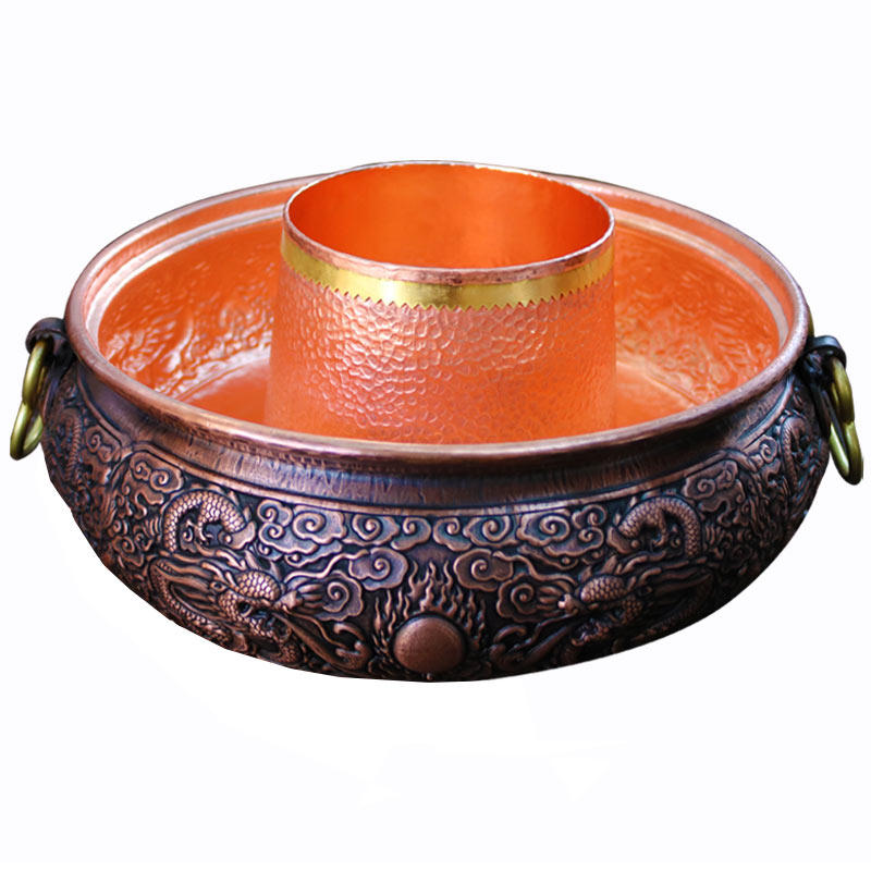 铜之魂 鸳鸯铜火锅燃气锅中锅子母锅纯紫铜复古手工加厚雕刻饭店,厨房/烹饪用具,火锅,淘宝优惠券,粉丝福利购,淘宝优惠卷