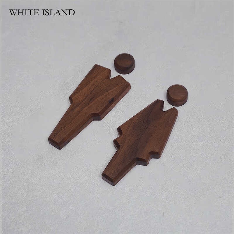 创意定制桃实木男女厕所标牌卫生间标识洗手间指示牌个性