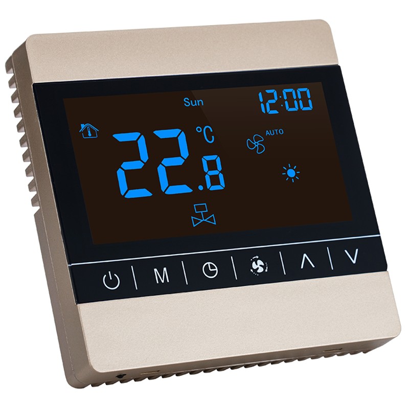 中央空调控制面板智能液晶温控器三速开关风机盘管水冷线控