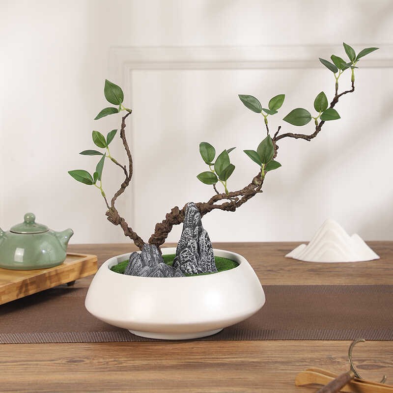 创意小盆景仿真花摆设室内客厅办公桌仿生花绿植造景装饰假花摆件