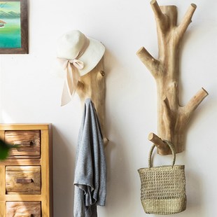 天然环保树枝衣帽架挂衣钩墙上壁挂客厅墙壁挂衣架卧室衣帽挂钩架