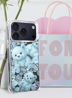 苹果17ProMax手机壳新款MagSafe磁吸透明可爱泰迪熊iPhone17ProMax气囊防摔挂绳孔少女心ins风卡通保护套