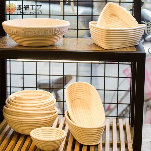 印尼藤编织欧式面包发酵篮做面包工具圆形模具欧包发酵篮