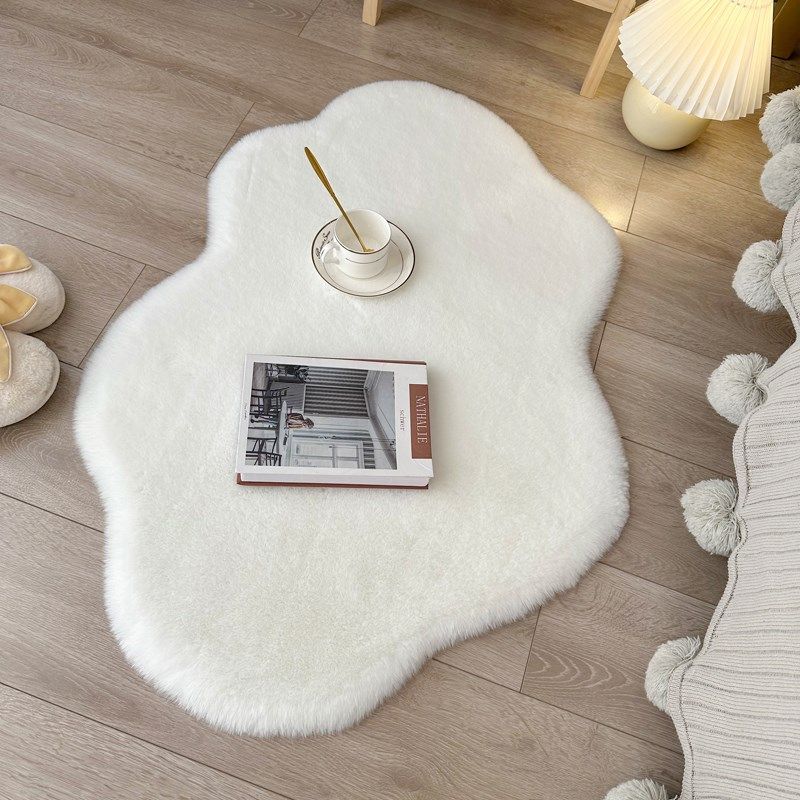 白色兔毛绒云朵地毯少女卧室床边地垫客厅镜前毛垫衣帽间飘窗垫,居家布艺,地毯,淘宝优惠券,粉丝福利购,淘宝优惠卷