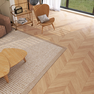 罗浮威尔柔光天鹅绒鱼骨纹木纹瓷砖卧室客厅仿实木地板砖