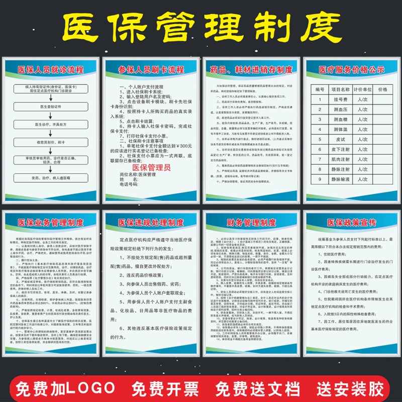 医保规章制度牌医保政策宣传栏药店医保制度医保定点药店管理制度