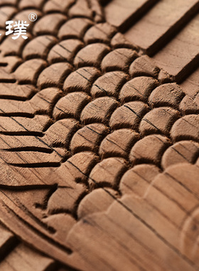 搓衣板民俗年年余木雕鱼雕刻图案老木板雕老木器洗衣板