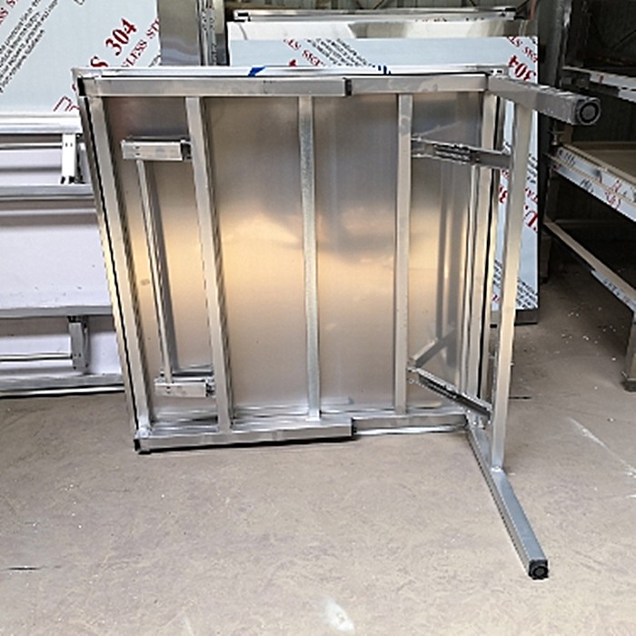 不锈钢加厚桌面路边地摊烧烤店大排档折叠桌家用快餐饭店正方形桌