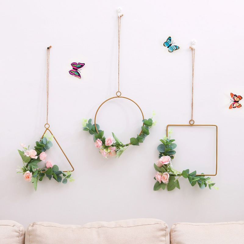 房间挂饰花环创意客厅奶茶店墙壁墙上挂花装饰品墙面挂件植物花艺