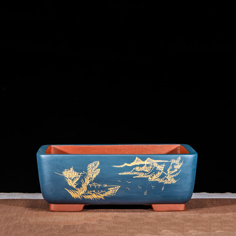 宜兴紫砂花盆长方形陶瓷盆栽花卉室内植物海棠梅花老桩特大盆景盆