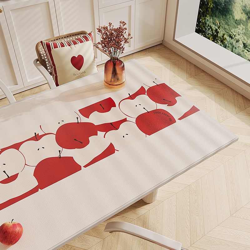 桌布防水防油红色喜庆新年免洗擦餐桌垫防烫隔热耐脏耐磨茶几垫,居家布艺,桌布,淘宝优惠券,粉丝福利购,淘宝优惠卷