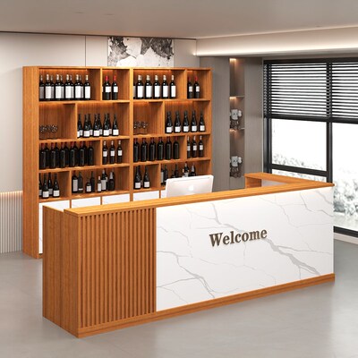 饭店吧台收银台组合酒柜美容院展示柜理发店柜台前台桌餐饮店吧台