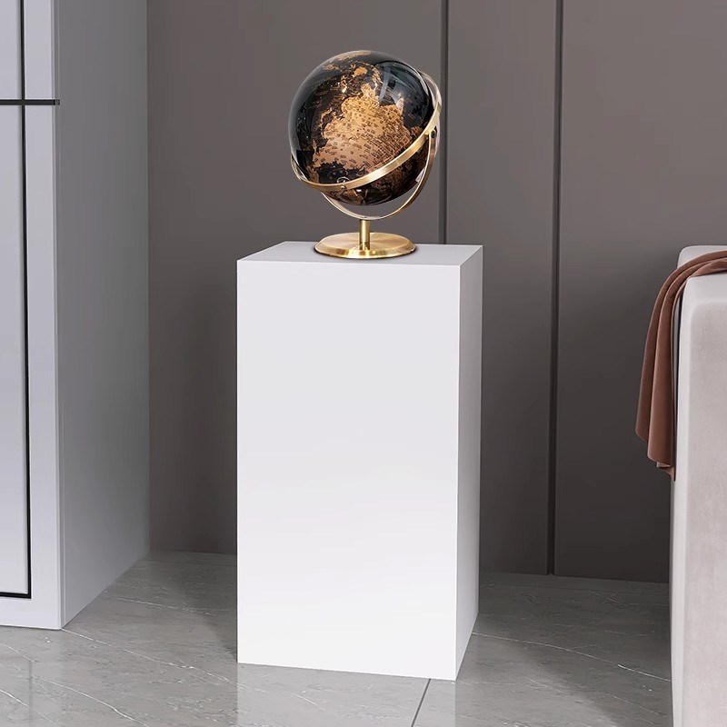 橱窗工艺品白色展示柜台圆形加高地台陈列架花瓶方形垫高底座