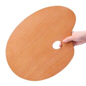 木质调色板封油画调色盘美术生椭圆形水彩调色盘木制光滑水粉丙烯