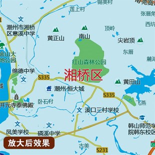 新款潮州市地图图办公室挂图壁超大装饰画定制