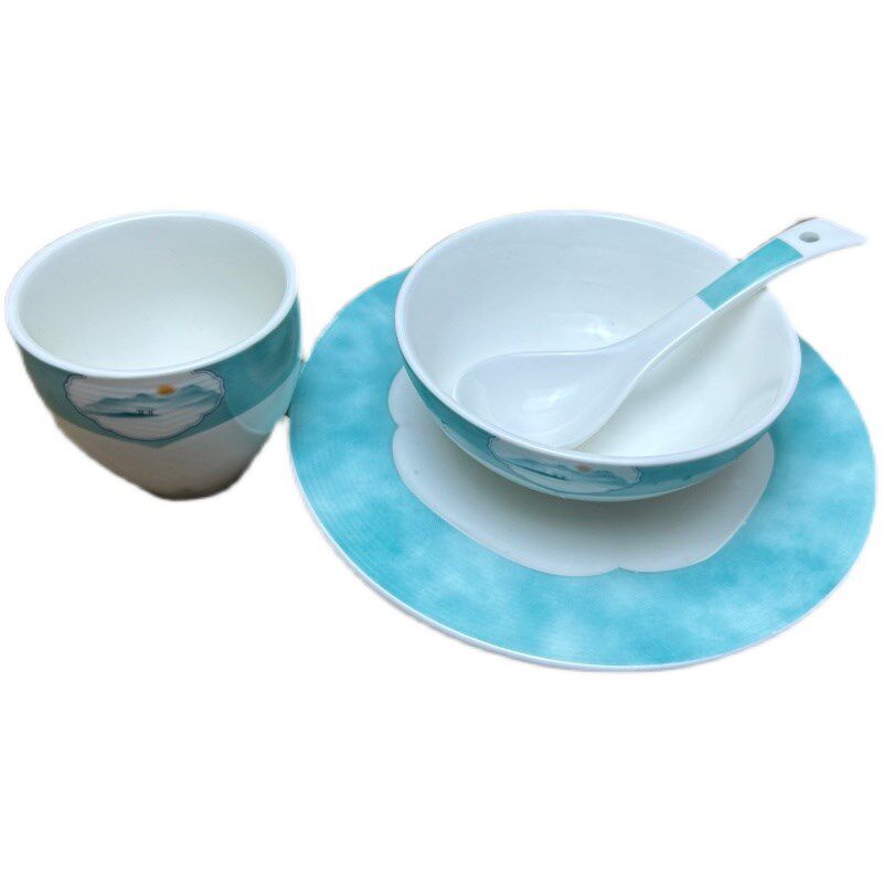 饭店摆台四件陶瓷勺子碗碟杯子商用碗筷火锅店摆台餐具,厨房/烹饪用具,配菜/备菜盘,淘宝优惠券,粉丝福利购,淘宝优惠卷