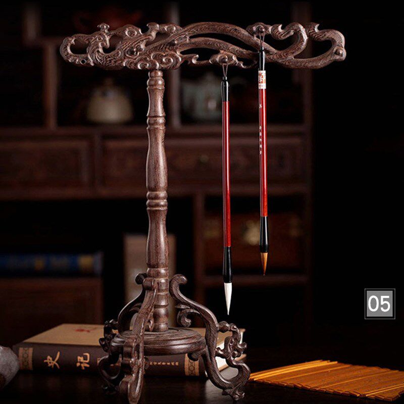 红木笔架毛笔挂大号笔搁展示架 鸡翅木毛笔架子毛笔挂架,文具电教/文化用品/商务用品,文房四宝,淘宝优惠券,粉丝福利购,淘宝优惠卷
